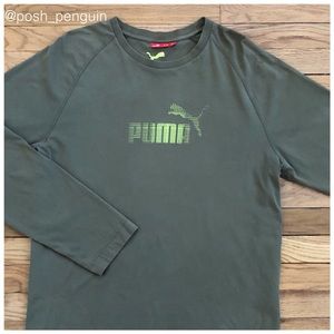 ⬇️19 Puma Logo Long Sleeve Tee XL Green